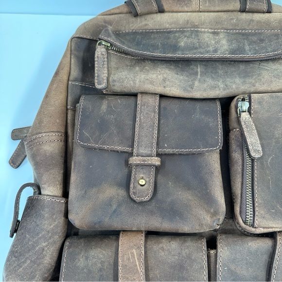 Luxeoria Genuine Leather Travel Backpack Handmade Retro Style NWT - Picture 7 of 15